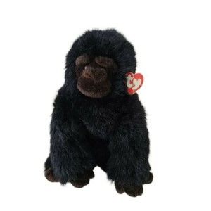 Vintage Ty 1995 Baby George Gorilla 11" Black Realistic Stuffed Plush Monkey Ape